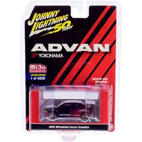 2004 Mitsubishi Lancer Evolution ADVAN Yokohama JL 50th Anniversary Ltd Ed 4800 pcs 1/64 Diecast Car by Johnny Lightning JLCP7216