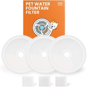 Cat Water Fountain Filters, 3 Pcs Packs Filters for 23oz/1.6L Cat Fountain, Quadruple Filtration System Replacement Filter