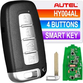 Autel MaxiIM IKEYHY004AL Key Fob Replacement for Hyundai, Programmable Smart Key 4 Buttons Car Key Work w/ Autel KM100(X) IM508S IM608S II IM608 PRO II, Keyless Entry Remote, 315/415MHz, 130FT Range