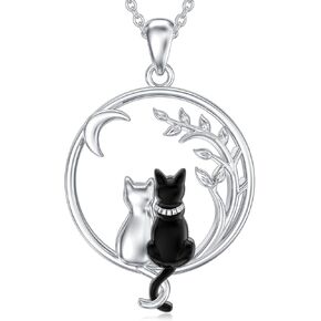 قلادة القطة من الفضة الإسترليني عيار 925 على شكل قطة وقلادة على شكل قطة مجوهرات على شكل حيوان هدايا لمحبي القطط in Kuwait