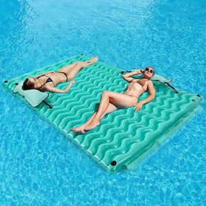 Giant Inflatable Floating Mat-Pool Float Lake Floats for Adults with Pool Hammock Pool Mats for Floating Swimming Pool, Beach, Lake for Summer Water Party