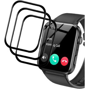 [3 Pack] Compatible with IOWODO R30 Pro SmartWatch Screen Protector, Full Coverage 3D Curved Edge Frame Case Friendly Anti Scratch HD Clear Film for IOWODO R30 Pro 1.85" Smart Watch