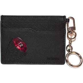 Genuine leather hand made Synth Card Wallet/Guitar Pick Storing Pocket/Guitar pick wallet (BLACK)