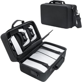 Mcbazel Carrying Case for PS5 Slim Console, Hard Shell Protective Case Travel Bag for PlayStation 5 Slim Console Disc/Digital Edition - Black