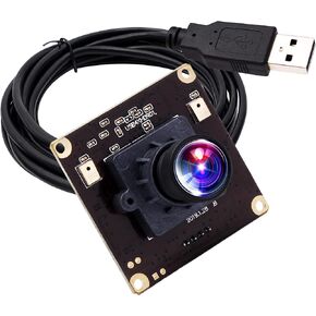 ELP 4K USB Camera Module with Microphone for Computer Mini UVC USB2.0 Webcam Board 8mp Industrial Lightburn Camera IMX317 PC Camera Audio Video Web Camera for Laptop (100degree No Distortion Lens)