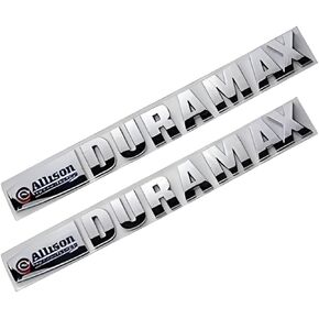 Duramax Badge Emblems 2-Piece in Chrome with Black for 2007-2020 Silverado, Sierra, and Canyon - Suitable for Hood - Fits 1500, 2500HD, and 3500HD Models (Chrome with Black)