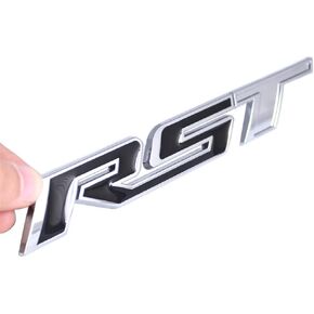1Pc RST Tailgate Emblem Letter Badge Inserts Sticker Replacement for 2019 2020 2021 Silverado 1500 Tahoe Yukon SUV 4x4 (Chrome Red)