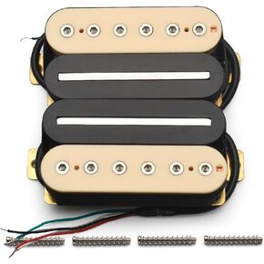 Electric Guitar Humbucker Blade/Hex Screw Adjusting Dual Coil Guitar Pickup with 4 Conduct Cable/Coil Splitting (Black)