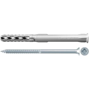 fischer Frame Fixing SXR 10x180 T (3/8in Diameter) with Screw (TRX Head), Low Anchorage Depth, Big Thickness Fixture, Nylon Plugs, 50pcs