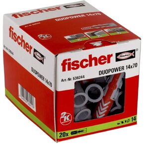 fischer DuoPower Drywall Plug 14x70 Without Screws 20pcs Box