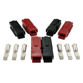 75 Amp Battery Connector Red Black and Contacts Modular Power Supply 3 Pairs (8AWG)