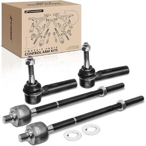 A-Premium Set of 4, Front Inner & Outer Tie Rod End Kit, Compatible with Dodge Grand Caravan & Caravan 2001-2004, Chrysler Town & Country 2001-2004, Voyager 2001-2003