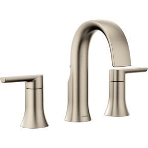 مجموعة أدوات زخرفة صنبور الحمام المعاصرة واسعة الانتشار بمقبضين من النيكل المصقول من Moen Doux، مطلوب صمام، TS6925 in Kuwait