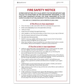 NextDayLabels - 6" x 9" Emergency Preparedness Fire Safety Notice White Vinyl Waterproof Self-Adhesive Label, Required by FDNY and NYC HPD, Pack of 10 Stickers