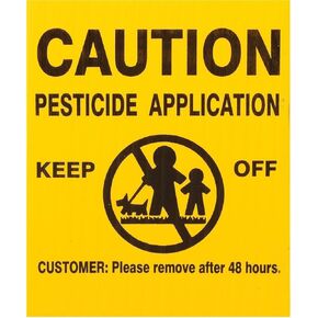 Gemplers Caution Pesticide Application Signs with 16" PVC Stakes – 25 Pack