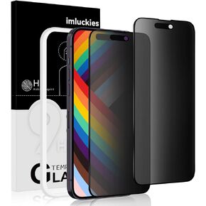 imluckies [2 Pack Matte Privacy Screen Protector for iPhone 14 Pro Max, Anti-Glare & Anti Fingerprint, Dynamic Island Compatible, Anti-Spy Private Tempered Glass Smooth Film, Easy Install 6.7"