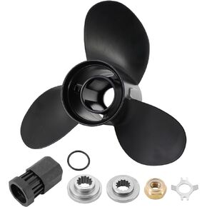 Dokili Upgrade Aluminum Boat Propeller 48-73138A45 for Mercury Outboard Engine 25-70HP 10-1/4x14 Pitch 13-Spline Tooth, RH, Hub Kits Included