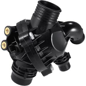Motoforti Thermostat Housing Assembly, Car Engine Coolant Thermostat, for BMW X5 2011-2013, Plastic Metal, 11537601158, Black