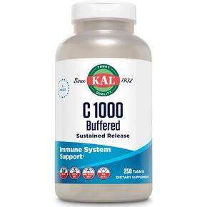 KAL C-1000 Buffered Sustained Release Tablets, 1000 mg, 250 Count