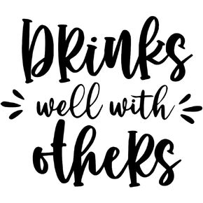 ملصق Drink Well with Others مقاس 5 بوصات {أسود} - ملصق نبيذ مضحك، ملصق شرب مضحك، نبيذ الأم، ملصق زجاجة النبيذ، حياة الأم، SIX523 in Kuwait