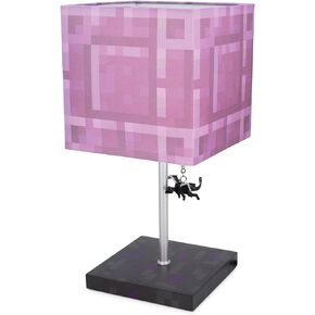 Minecraft Nether Portal Desk Lamp with Ender Dragon Pull | Nightstand Table Lamp with LED Mood Light for Bedroom, Desk, Living Room, Playroom | Home Decor Kids Room Essentials | Video Game Gifts