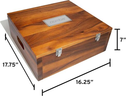 Nambe Miniature Nativity Storage Box | Keepsake Storage Box for Holiday Figurines and Home Décor | Made of Acacia Wood | Measures at 17.75" x 16.25" x 7" in Saudi Arabia