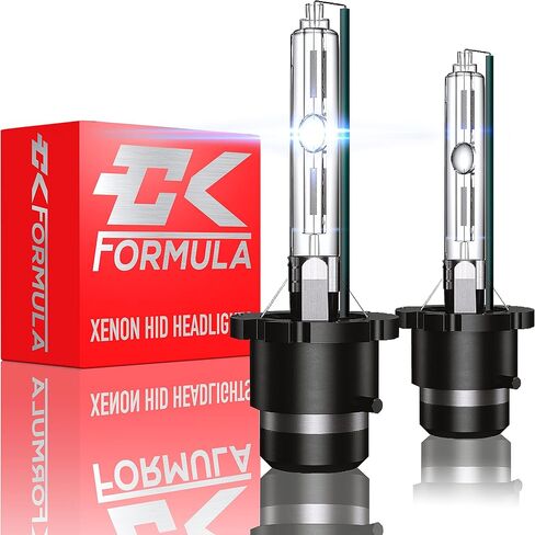 CK FORMULA D4S/D4R HID المصباح الأمامي لكزس، تويوتا، مازدا، سوبارو، هوندا، سليل - 8000K أزرق ثلجي، 12 فولت 35 وات، زينون، مصابيح بديلة HID، قاعدة دعامات معدنية، عبوتان in Saudi Arabia