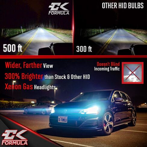 CK FORMULA D4S/D4R HID المصباح الأمامي لكزس، تويوتا، مازدا، سوبارو، هوندا، سليل - 8000K أزرق ثلجي، 12 فولت 35 وات، زينون، مصابيح بديلة HID، قاعدة دعامات معدنية، عبوتان in Saudi Arabia