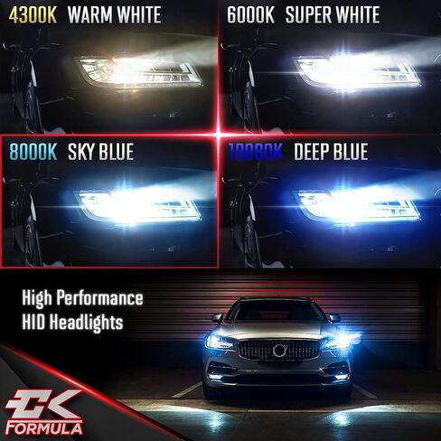 CK FORMULA D4S/D4R HID المصباح الأمامي لكزس، تويوتا، مازدا، سوبارو، هوندا، سليل - 8000K أزرق ثلجي، 12 فولت 35 وات، زينون، مصابيح بديلة HID، قاعدة دعامات معدنية، عبوتان in Saudi Arabia