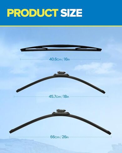 PHILTOP Automotive Replacement Windshield Wiper Blades 26"+18"+16" for Outback 2020 2021 2022 Front and Rear in Saudi Arabia