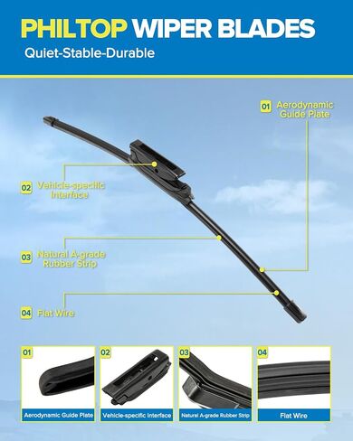 PHILTOP Automotive Replacement Windshield Wiper Blades 26"+18"+16" for Outback 2020 2021 2022 Front and Rear in Saudi Arabia