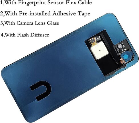 Replacement Back Glass Rear Panel Back Door Housing Parts for Google Pixel 3 5.5" G013A with Camera Lens and Fingerprint Flex(Pixel 3 5.5"-W/Finterprint-Black) in Saudi Arabia