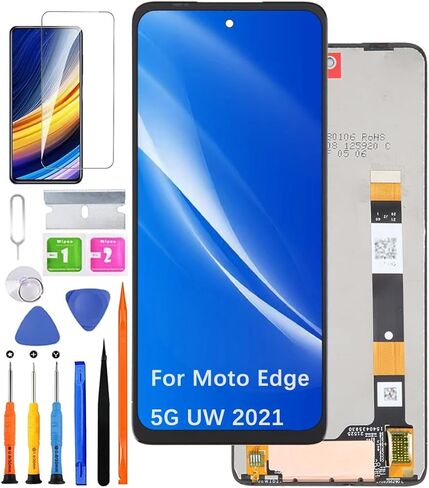 شاشة بديلة لموتورولا موتو إيدج 5G UW 2021 XT2141-1 XT2141-2 XT2141DL Edge 2021 شاشة LCD تعمل باللمس مجموعة رقمية + أدوات in Saudi Arabia