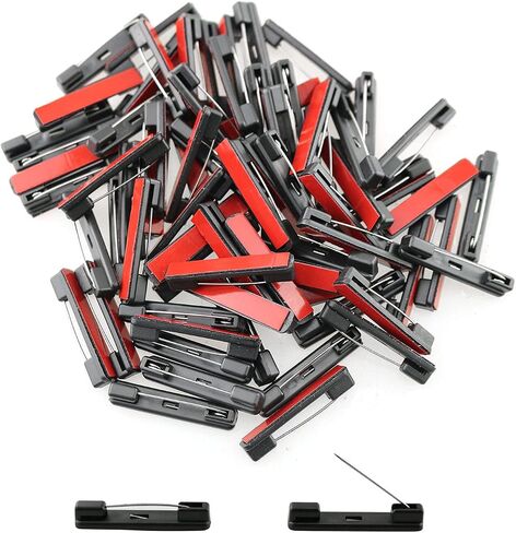 TAODAN Adhesive Badge Crafting Pins 50PCS 1.42 inches Self-Adhesive Bar Safety Pins for ID Badges, Ribbons,Nametags and Crafting Black in Saudi Arabia