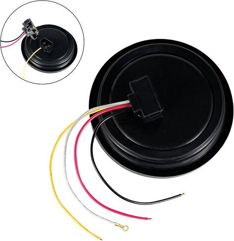 قطعتان من مصابيح LED المستديرة للمقطورة مقاس 4 بوصات 24 مصباح LED أحمر لإشارة إيقاف الانعطاف، مصابيح احتياطية بيضاء مقاس 4 بوصات أضواء عكسية باللون الأحمر/الأبيض ومصابيح خلفية لشاحنة المقطورة مع 3 أسلاك توصيل شوكية in Kuwait