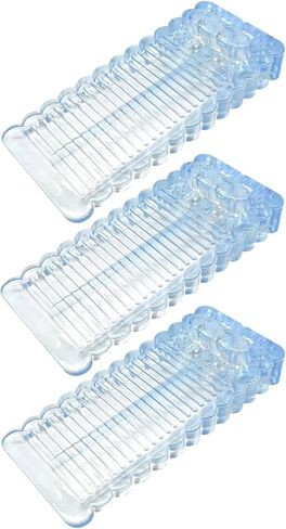 3pcs توقف الباب المطاطي الشفاف قسط الباب إسفين المضادة للانزلاق الباب توقف سيليكون الباب إسفين الثقيلة الباب توقف إسفين للبلاط الخشب والأرضيات الخشبية (الأزرق الشفاف) in Kuwait