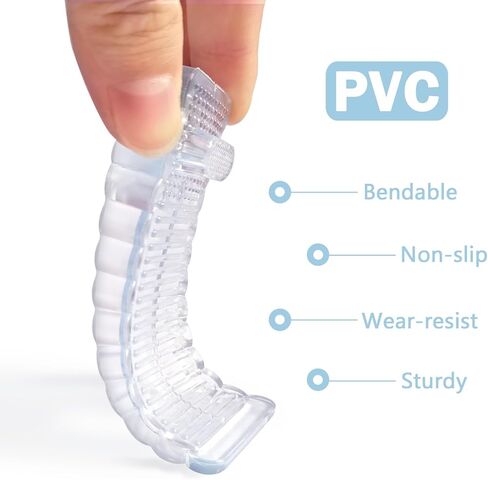 3pcs توقف الباب المطاطي الشفاف قسط الباب إسفين المضادة للانزلاق الباب توقف سيليكون الباب إسفين الثقيلة الباب توقف إسفين للبلاط الخشب والأرضيات الخشبية (الأزرق الشفاف) in Kuwait