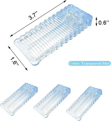 3pcs توقف الباب المطاطي الشفاف قسط الباب إسفين المضادة للانزلاق الباب توقف سيليكون الباب إسفين الثقيلة الباب توقف إسفين للبلاط الخشب والأرضيات الخشبية (الأزرق الشفاف) in Kuwait