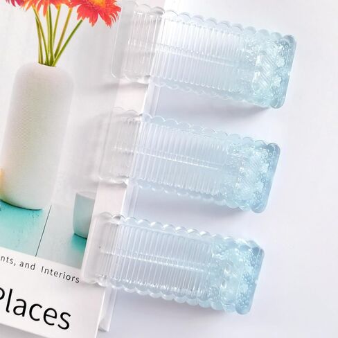 3pcs توقف الباب المطاطي الشفاف قسط الباب إسفين المضادة للانزلاق الباب توقف سيليكون الباب إسفين الثقيلة الباب توقف إسفين للبلاط الخشب والأرضيات الخشبية (الأزرق الشفاف) in Kuwait