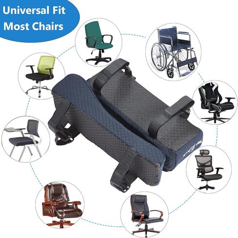 وسادات مسند ذراع لكرسي النمل الكبير، 2 عبوة من إسفنج الذاكرة مسند ذراع لكرسي المكتب، وسادات مسند ذراع مريحة لكرسي الألعاب لتخفيف الضغط على المرفقين والساعدين (مجموعة من 2) in Kuwait