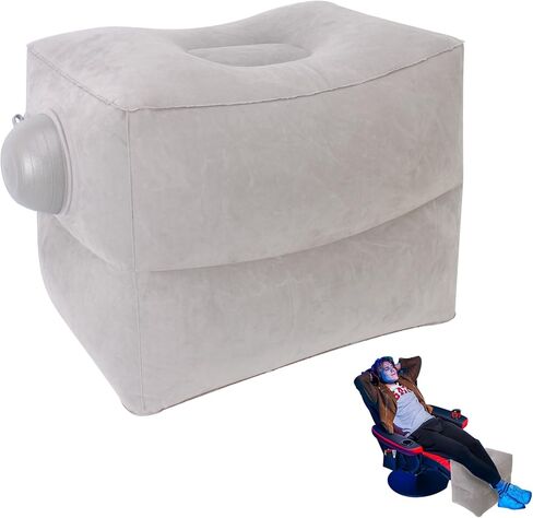 مسند قدم كرسي الألعاب قابل للنفخ ذاتيًا، كرسي ألعاب محمول مسند للقدمين، وسادة مسند للقدمين، أساسيات السفر لطائرة الطيران الطويلة، المكتب، المنزل، القطارات، السيارات in Kuwait