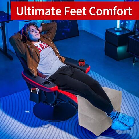 مسند قدم كرسي الألعاب قابل للنفخ ذاتيًا، كرسي ألعاب محمول مسند للقدمين، وسادة مسند للقدمين، أساسيات السفر لطائرة الطيران الطويلة، المكتب، المنزل، القطارات، السيارات in Kuwait