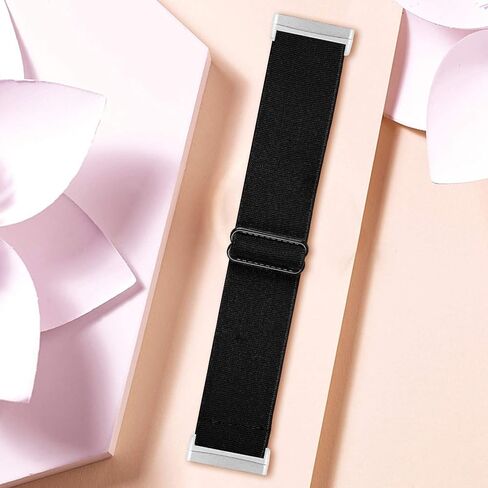 FitTurn Compatible with Fitbit Versa 3/Sense Bands Elastic Adjustable Nylon Fabric Strap Replacement Bracelet Stretch Soft Strap Wristbands Loop Accessories Women Men in Saudi Arabia