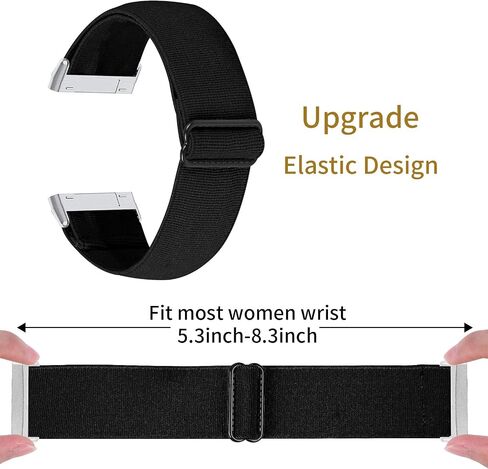 FitTurn Compatible with Fitbit Versa 3/Sense Bands Elastic Adjustable Nylon Fabric Strap Replacement Bracelet Stretch Soft Strap Wristbands Loop Accessories Women Men in Saudi Arabia