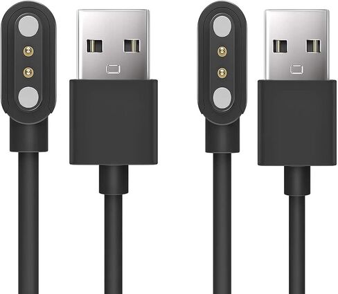 شاحن بديل E ECSEM قطعتين مخصص لساعة ذكية RLQA RL54 شاحن لاسلكي كابل شحن USB مغناطيسي لملحقات RLQA، أسود in Saudi Arabia