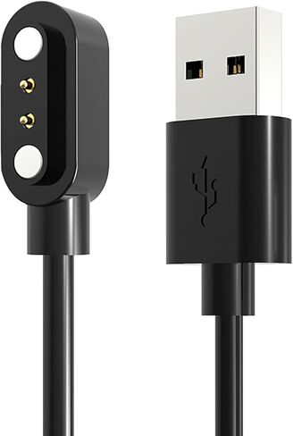 شاحن الساعة الذكية كابل شحن USB-A مغناطيسي، 3.3FT/100CM 5V 0.5A 2Pin 2.84 مم، متوافق مع Letsfit Willful YAMAY VeryFitPro SW023 ID205L SW021 ID205U ID205S SW025 Uwatch 3S 3 2 2S in Saudi Arabia
