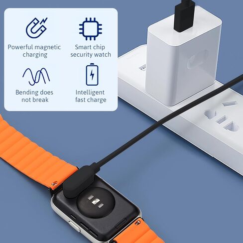 شاحن الساعة الذكية كابل شحن USB-A مغناطيسي، 3.3FT/100CM 5V 0.5A 2Pin 2.84 مم، متوافق مع Letsfit Willful YAMAY VeryFitPro SW023 ID205L SW021 ID205U ID205S SW025 Uwatch 3S 3 2 2S in Saudi Arabia