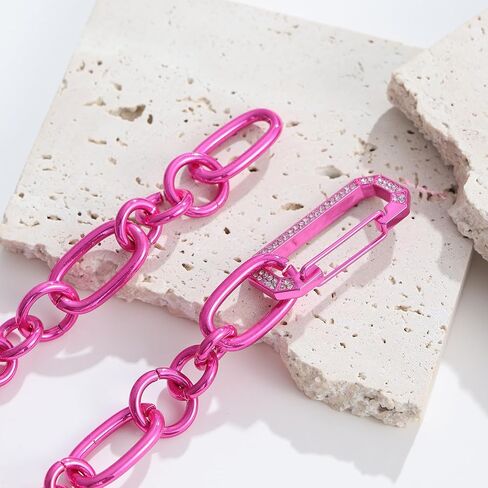 Hot Pink Chunky Chain Necklace,Dainty Choker Necklace,Hot Pink Necklace,Great Gift for Women in Saudi Arabia