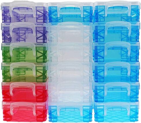 صندوق تلوين Advantus Super Stacker 8 أزرق، 4، شفاف، 2 أخضر، 2 أرجواني، 2 وردي 1.6 × 3.5 × 4.8 بوصة. 61612 (18 حزمة) مجمعة مع 1 حقيبة Artsiga Craft in Saudi Arabia