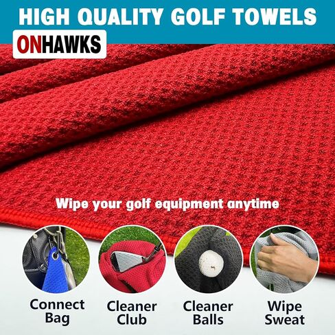 3 Pack Golf Towel with Golf Club Brush Cleaner and 6-in-1 Divot Repair Tool Set,Must-Have Accessories and Gifts for Men and Women Golfers in Saudi Arabia